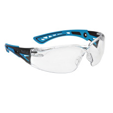 Bolle RUSH+ Small Safety Glasses With Clear Lens, BLUE