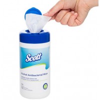 SCOTT, Alcohol Antibacterial Wipes, Canister of 70 wipes
