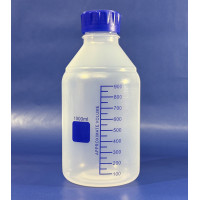 Plastic PP Reagent Bottle, graduated, 1000ml, with Blue GL45 Lid, EACH Plastic PP Reagent Bottle, graduated, 1000ml, with Blue GL45 Lid, EACH