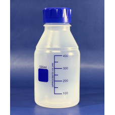 Plastic PP Reagent Bottle, graduated, 500ml, with Blue GL45 Lid, EACH Plastic PP Reagent Bottle, graduated, 500ml, with Blue GL45 Lid, EACH