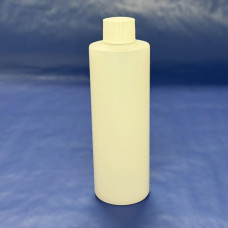 250ml Cylindrical Bottle, HDPE with 24mm Cello Wadded White Cap