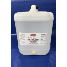 Ethanol Undenatured 100% AR (CAS 64-17-5) , PERMIT REQUIRED, UN No 1170, DG Class 3, 20L Plastic Drum 