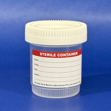80ml Sample Jar, Flat Bottom, Polypropylene, Gamma Sterile, Labelled, Box 500 