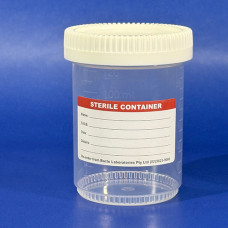 150ml Sample Jar, Flat Bottom, Polypropylene, Gamma Sterile, Labelled, Box 300