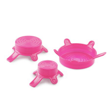 DURAN Silicone lid, Colour PINK, Sizes S/M/L, Bag of 3 lids