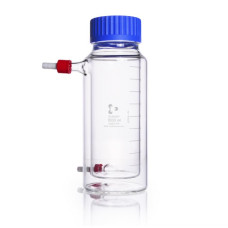  Double walled (Jacketed) GLS 80 bottle 1000 ml complete with PP pouring ring, PP cap (blue), EACH