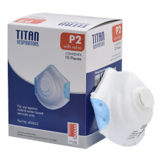 Titan Respirators, Face Dust Masks P2 with Valve, Box 10