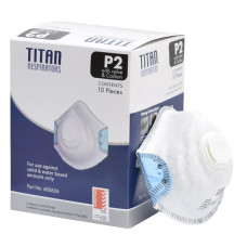 Titan Respirators, Carbon Face Dust Masks P2 with Valve, Box 10
