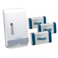 Starter Kit: Kleenex, Compact Towel ABS Plastic Dispenser with 15 Sleeves of 4440 towels