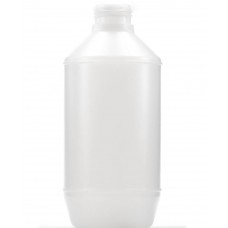 Round Barrel Bottle 1000ml, Natral HDPE with 38mm Cello Wadded White Cap