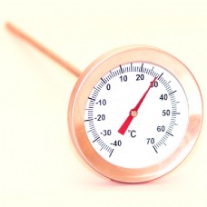 Waterproof Dial Thermometer, 4cm Dial, 20cm SS Probe, -40 to 70°C